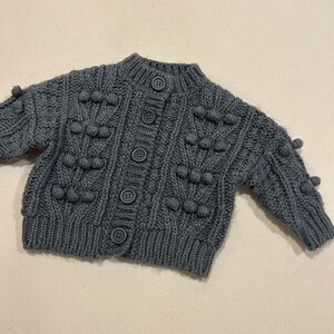 Rylee + Cru Charcoal Bobble Knit Cardigan